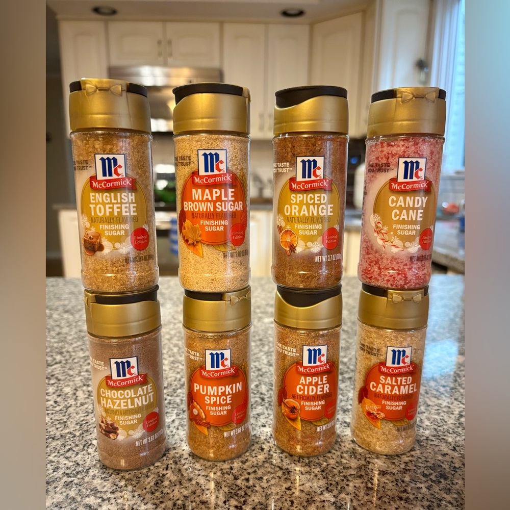McCormick 2025 Holiday Finishing Sugars Complete Set of 8 Limited Edition